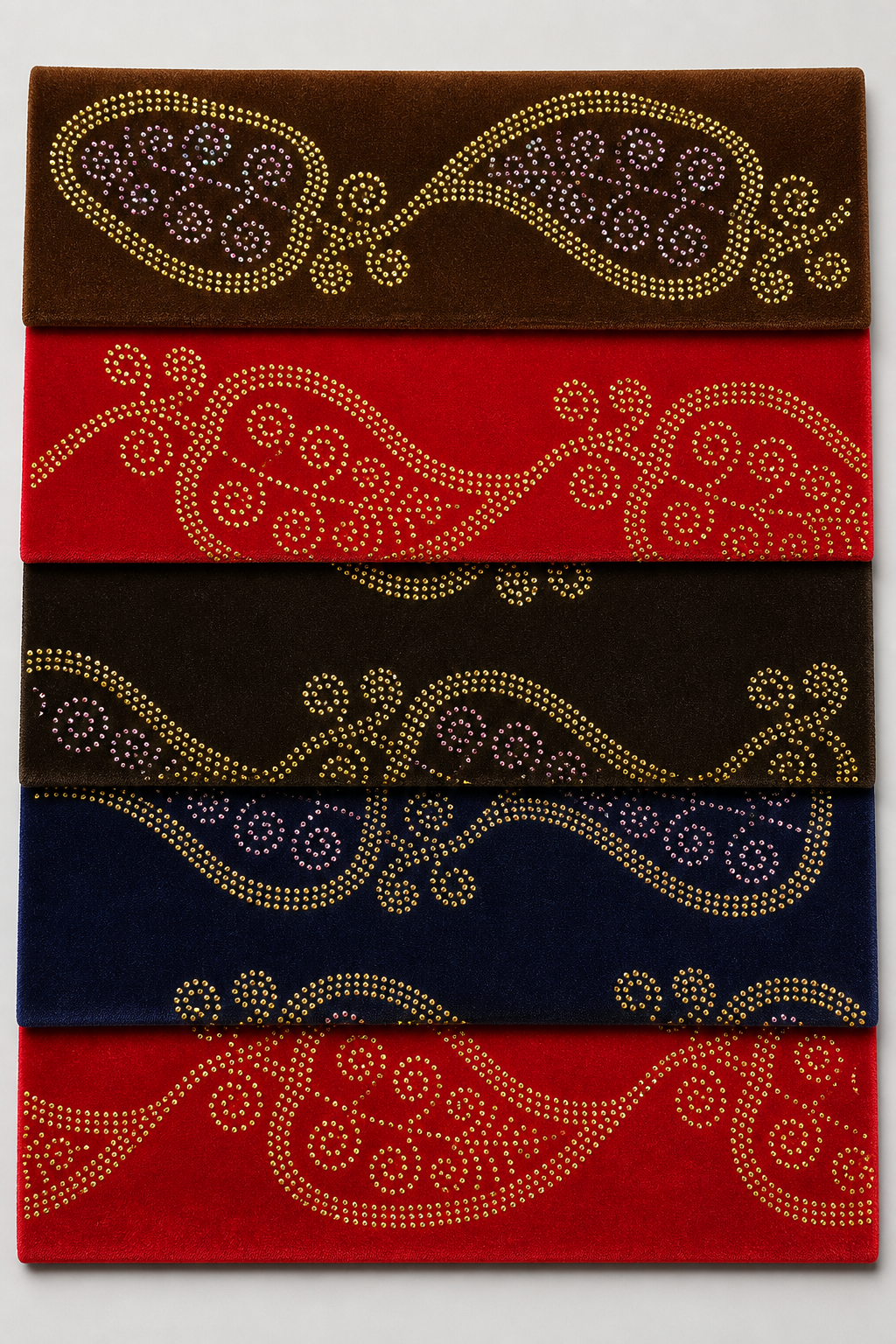 Rhinestone-Embellished Velvet velvet sample display