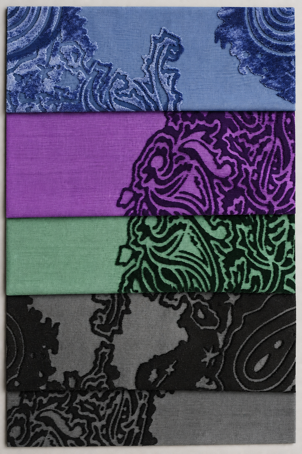 Raised Jacquard Velvet velvet sample display